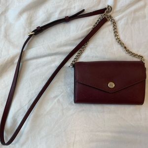 Michael Kors maroon crossbody wallet purse